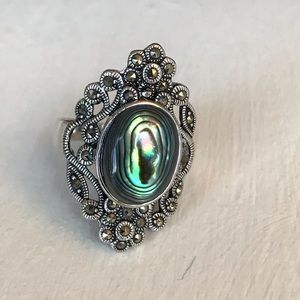 Marcasite and gem ring NIB NWOT